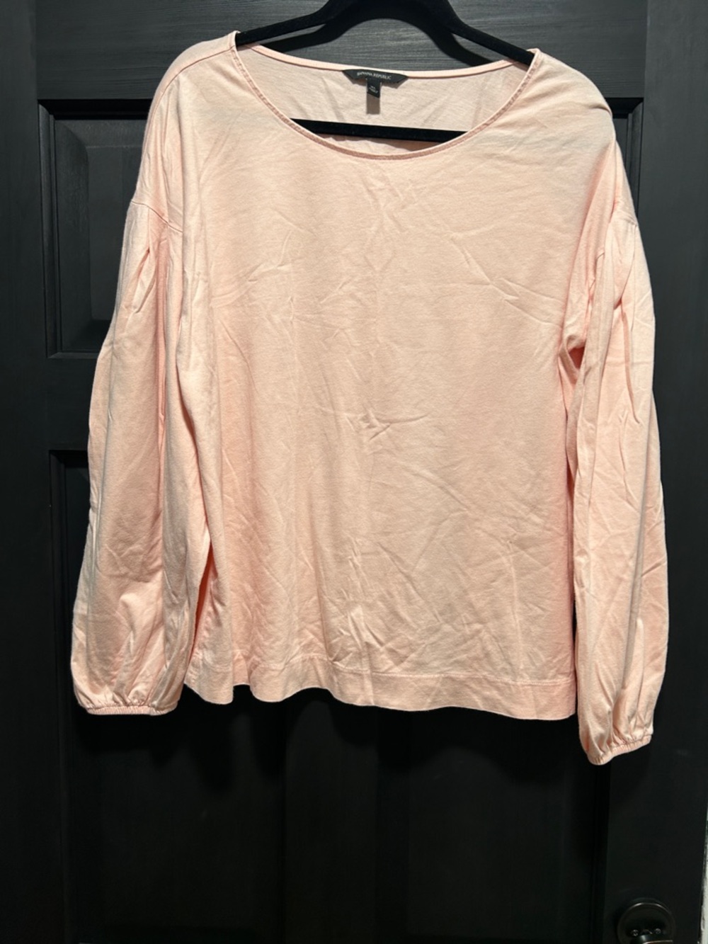 Banana Republic Pale Pink Long Sleeve Boatneck Top